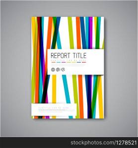 Modern Vector abstract brochure / book / flyer design template with color stripes