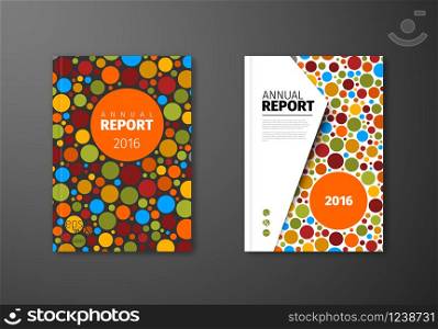 Modern Vector abstract brochure / book / flyer design template with colorful circles - two different versions. Modern Vector abstract brochure design template