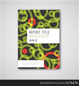 Modern Vector abstract brochure / book / flyer design template with green and red circles