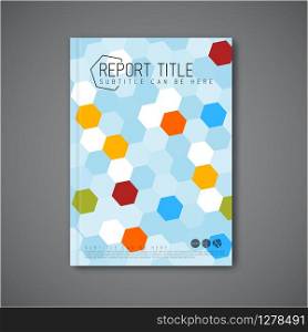 Modern Vector abstract brochure / book / flyer design template with hexagons