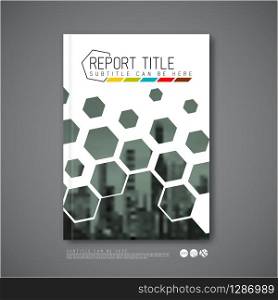 Modern Vector abstract brochure / book / flyer design template with hexagons