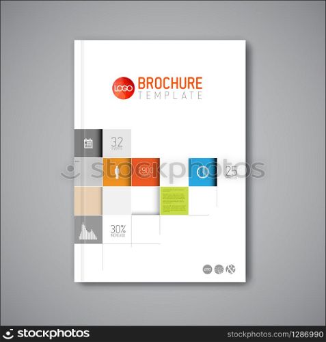 Modern Vector abstract brochure / book / flyer design template with mosaic