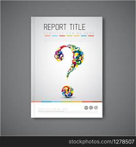 Modern Vector abstract brochure / book / flyer design template with question mark