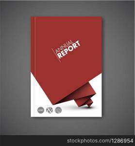 Modern Vector abstract brochure / book / flyer design template with red paper