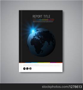 Modern Vector abstract brochure, report or flyer design template with earth globe