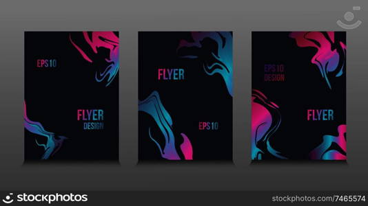 Modern vector abstract design of gradient liquid paints. Splash trends paints. For design presentations, print, flyer, business cards, invitations, calendars, sites, packaging and covers