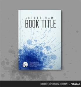 Modern Vector abstractbook cover template with ink blots