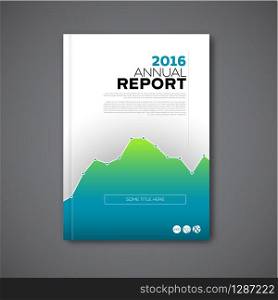 Modern Vector annual report review design template with big graph. Template of the report front page - cover illustration.. Modern Vector annual report design template
