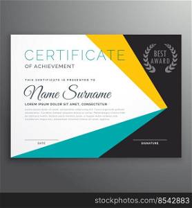 modern vector certificate template with geometric shapes