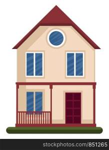 Modern vector illustration of a house with one floore on white background