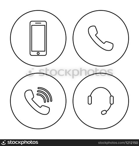 Modern vector illustration. Telephone mobile headset icon symbol.