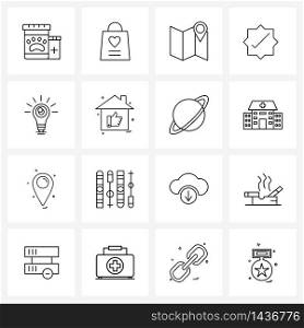 Modern Vector Line Illustration of 16 Simple Line Icons of tick, complete, valentine, check, navigate Vector Illustration