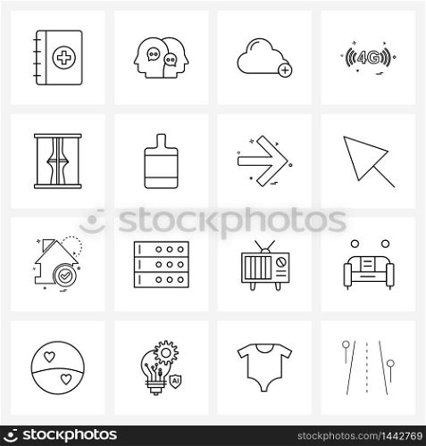 Modern Vector Line Illustration of 16 Simple Line Icons of window, home, add, internet, internet Vector Illustration
