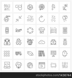 Modern Vector Line Illustration of 36 Simple Line Icons of shower, shower, fan, setting, engine Vector Illustration