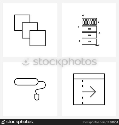 Modern Vector Line Illustration of 4 Simple Line Icons of control, hardware, bottle, home, browser Vector Illustration