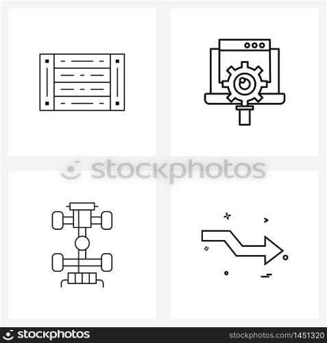 Modern Vector Line Illustration of 4 Simple Line Icons of cowboy, mechanic, India, gear, transmission Vector Illustration