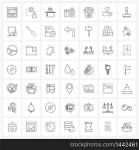 Modern Vector Line Illustration of 49 Simple Line Icons of data, pictures, transmit, online, camera Vector Illustration