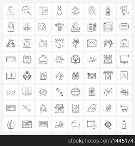 Modern Vector Line Illustration of 64 Simple Line Icons of cancel, cloths, business, garments, office Vector Illustration