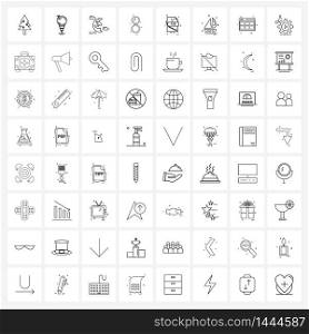 Modern Vector Line Illustration of 64 Simple Line Icons of file type, mirror, sweet, mirror, cosmetic Vector Illustration