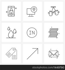 Modern Vector Line Illustration of 9 Simple Line Icons of enter, come, cloths, in, medical Vector Illustration