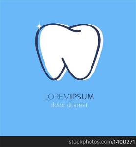 Modern vector logo for dentistry. Logo for dental clinic.Healthy teeth logotype in blue and white colors. Modern vector logo for dentistry. Logo for dental clinic.Healthy teeth logo