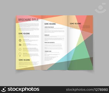 Modern Vector three fold brochure / leaflet / flyer design template with color blocks