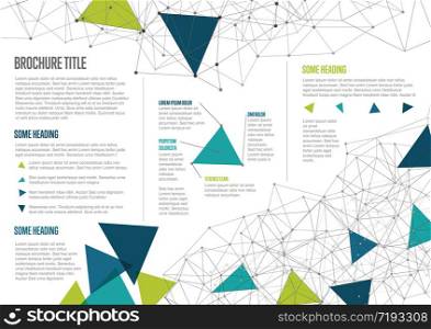 Modern Vector three fold brochure / leaflet / flyer design template with triangles