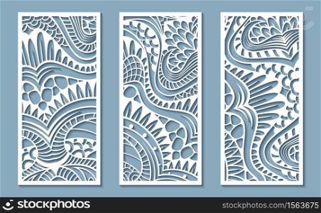 Modern vector volumetric ethnic ornamental stripe banners set. Trendy craft style illustration. 3d effect imitation. Modern vector ethnic ornamental stripe banners