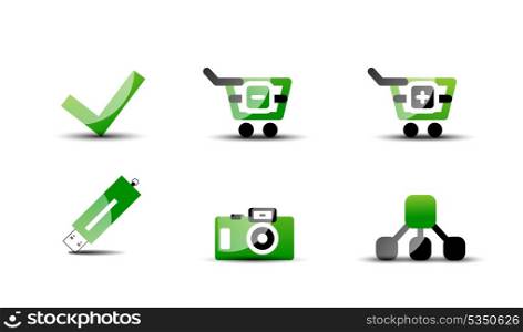Modern vector web green and black clean icon set