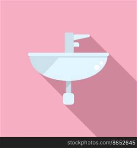 Modern wash basin icon flat vector. Water plumbing. Pump repair. Modern wash basin icon flat vector. Water plumbing
