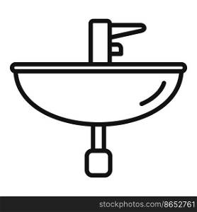 Modern wash basin icon outline vector. Water plumbing. Pump repair. Modern wash basin icon outline vector. Water plumbing