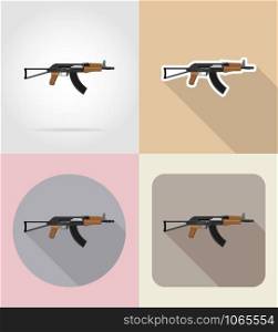 modern weapon firearms flat icons vector illustration isolated on background