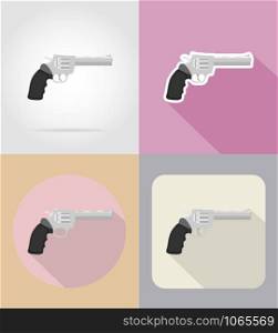 modern weapon firearms flat icons vector illustration isolated on background
