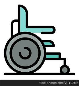 Modern wheelchair icon. Outline modern wheelchair vector icon color flat isolated. Modern wheelchair icon color outline vector