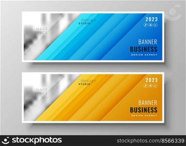 modern wide business banners set of two