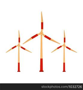 Modern wind turbine icon. Flat illustration of modern wind turbine vector icon for web design. Modern wind turbine icon, flat style