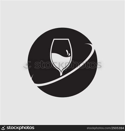 modern wine logo illustration design template