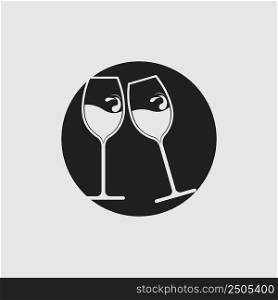 modern wine logo illustration design template