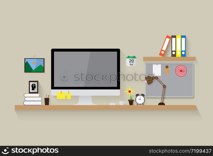 modern workspace vector design background