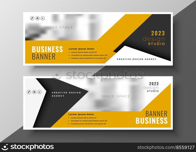 modern yellow business presentation banner design set