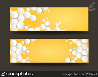 modern yellow hexagon template banner background vector EPS10