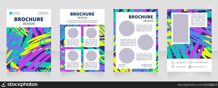 Modernism artists guide blank brochure design. Template set with copy space for text. Premade corporate reports collection. Editable 4 paper pages. Source Sans, Myriad Pro, Arial fonts used. Modernism artists guide blank brochure design