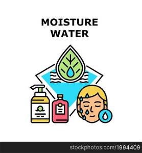 Moisture Water Vector Icon Concept. Cosmetician Moisture Water Packaging For Treatment And Applying For Healthcare Facial And Body Skin. Skincare Moisturizing Cosmetic Color Illustration. Moisture Water Vector Concept Color Illustration