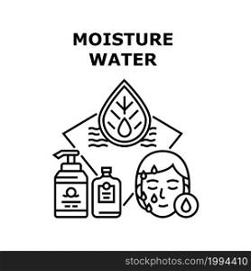 Moisture Water Vector Icon Concept. Cosmetician Moisture Water Packaging For Treatment And Applying For Healthcare Facial And Body Skin. Skincare Moisturizing Cosmetic Black Illustration. Moisture Water Vector Concept Black Illustration