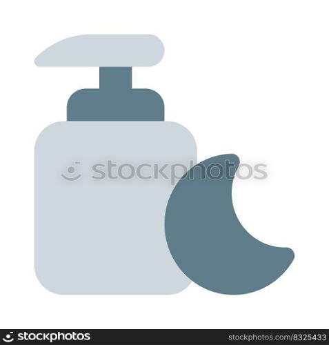 Moisturising night lotion with a pump function isolated on a white background