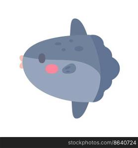 molasocean sunfish vector. cute animal face design for kids.
