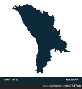 Moldova - Europe Countries Map Vector Icon Template Illustration Design. Vector EPS 10.