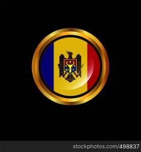 Moldova flag Golden button