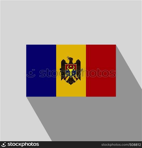 Moldova flag Long Shadow design vector