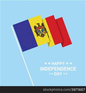 Moldova Independence day typographic design with flag vector